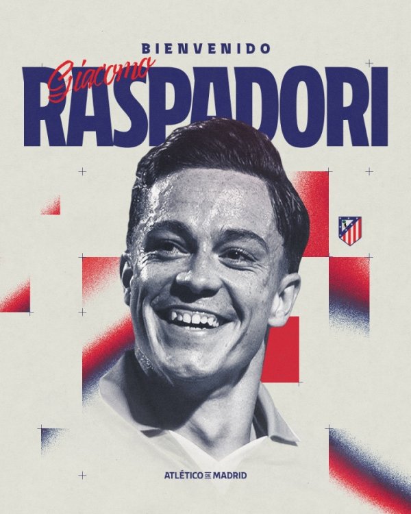 第9签! 官方: 马竞签下那不勒斯时尚拉斯帕多里, 转会费2600万欧