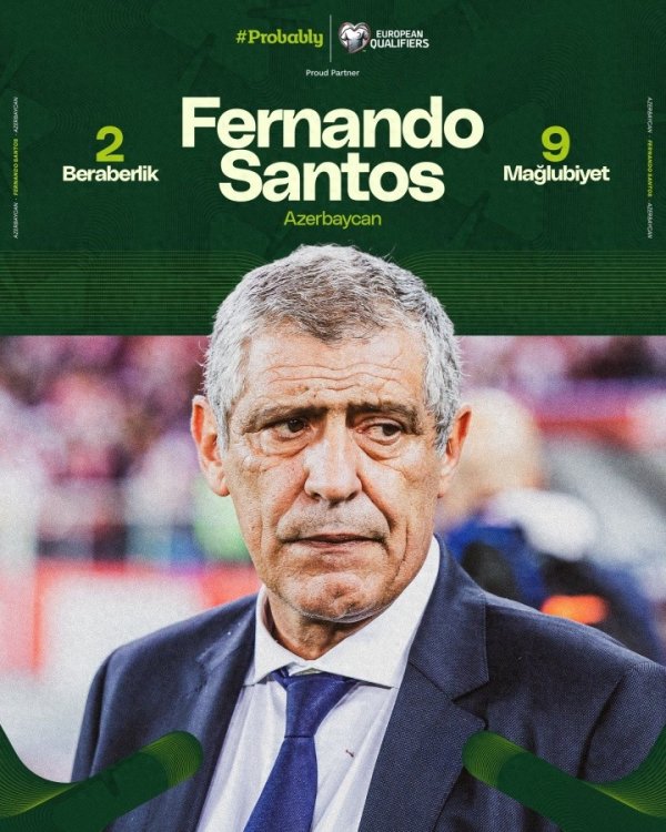 窝囊为力! 70岁老帅桑托斯带阿塞拜疆11战0胜9负, 遭冰岛5球痛击