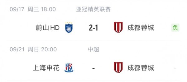 惨！申花、蓉城亚冠均遭K联赛球队1-2逆转，周末两队将平直对话