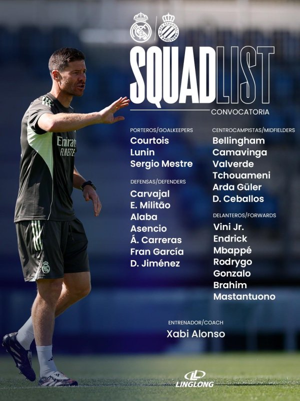 皇马战西班经纪东谈主大名单：姆巴佩、维尼修斯领衔，阿诺德缺阵