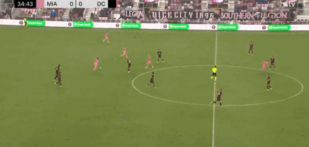 半场：迈阿密1-0华盛顿，梅西助攻，阿连德破门