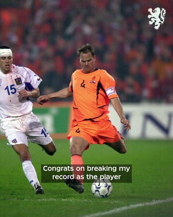 德波尔：祝颂范戴克冲破我的荷兰队长出场记录，这是伟大的建立